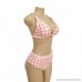 JIANLANPTT Women High Waisted Bikini Set Padded 2Pcs Plaid Swimsuit Swimwear Orange Plaid B07MDCKT4J